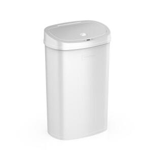 DESCRIPTION: (1) MOTION SENSOR GARBAGE CAN BRAND/MODEL: MAINSTAYS/MS-50-22WH INFORMATION: WHITE/CAPACITY: 13.2 GAL RETAIL$: 43.98 SIZE: 16.4"L X 11.3"