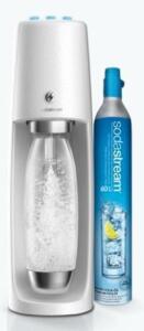 DESCRIPTION: (1) ONE TOUCH SPARKLING WATER BRAND/MODEL: SODASTREAM/1011811011 INFORMATION: WHITE/CO2 CYLINDER RETAIL$: 118.99 SIZE: 8"L X 5.62"W X 16.