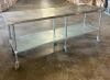 96" X 30" STAINLESS TABLE. - 2