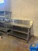 60" X 32" ALL STAINLESS TABLE W/ 6" BACK SPLASH. W/ LOWER STORAGE. - 4