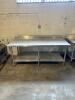 78" X 36" STAINLESS TABLE W/ 4" BACK SPLASH. - 2