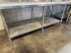 78" X 36" STAINLESS TABLE W/ 4" BACK SPLASH. - 6