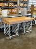 63" X 34" BUTCHER BLOCK PASTRY TABLE W/ (2) TRAY RACK BASES. - 4