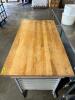 63" X 34" BUTCHER BLOCK PASTRY TABLE W/ (2) TRAY RACK BASES. - 12