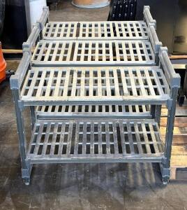 (3) 36 "X 17" TWO TIER PLASTIC DUNNAGE RACKS.