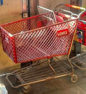 RED PLASTIC SHOPPING CART