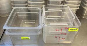 (4) ASSORTED PLASTIC CONTAINERS.