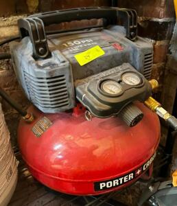 6 GALLON AIR COMPRESSOR WITH HOSE AND WALL MOUNT REEL