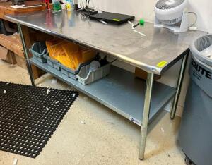 6' STAINLESS TABLE WITH GALVANIZED UNDERSHELF