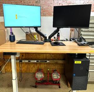 DELL COMPUTER WITH DUAL MONITORS AND MOUNT