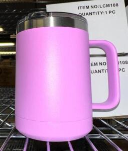 (10)- PINK MUGS WITH HANDLES