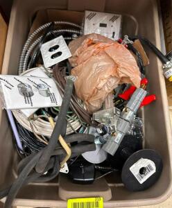 BOX OF ASSORTED ELECTRICAL SUPPLIES