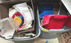 (2) BINS OF ASSORTED PAINTING SUPPLIES AS SHOWN