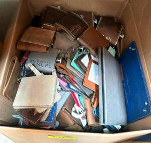 BOX OF ASSORTED LEATHER NOVELTY GOODS