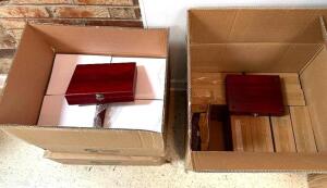 (3) BOXES OF WOODEN FLASK GIFT KITS AS SHOWN