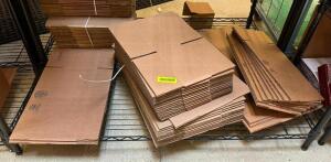 LOT OF ASSORTED SIZED CARDBOARD BOXES AS SHOWN