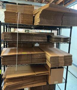 LOT OF ASSORTED SIZED CARDBOARD BOXES AS SHOWN