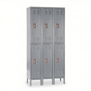 DESCRIPTION: (1) PREMIUM STORAGE LOCKER BRAND/MODEL: HALLOWELL #4HB38 INFORMATION: STEEL, 2 TIERS, 3 WIDE SIZE: 36 IN X 12 IN X 78 IN RETAIL$: $681.41