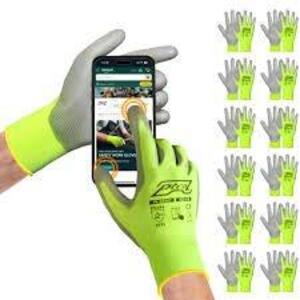 DESCRIPTION: (3) PACKS OF (12) PAIRS OF WORK GLOVES BRAND/MODEL: #3060 INFORMATION: LIME GREEN SIZE: XXL, SIZE 11 RETAIL$: $17.98 EA QTY: 3