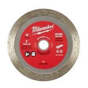 DESCRIPTION: (4) DIAMOND TILE BLADE BRAND/MODEL: MILWAUKEE #49-94-3010 SIZE: 3" RETAIL$: $13.29 EA QTY: 4