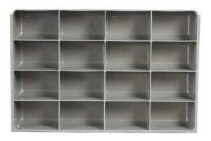 DESCRIPTION: (1) 12 SHELF STORAGEBRAND/MODEL: DURHAM MFGINFORMATION: GRAYSIZE: APPROX 11 1/2" X 34" X 14 1/4"RETAIL$: $87.25 EAQTY: 1