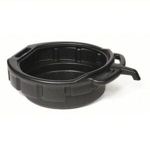 DESCRIPTION: (2) POLY DRAIN PAN BRAND/MODEL: 4CUR5 INFORMATION: BLACK SIZE: 4 GALLON CAP RETAIL$: $28.52 EA QTY: 2