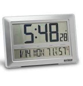 DESCRIPTION: (1) RADIO CONTROLLED HYGRO-THERMOMETER CLOCK BRAND/MODEL: EXTECH #CTH10A RETAIL$: $108.99 EA QTY: 1