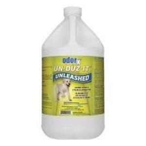 DESCRIPTION: (2) URINE ODOR AND STAIN ELIMINATOR BRAND/MODEL: PRORESTORE UN-DUZ-IT UNLEASHED SIZE: 1 GALLON RETAIL$: $40.00 EA QTY: 2