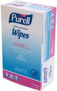 DESCRIPTION: (6) PACKS OF (100) HAND SANITIZING WIPES BRAND/MODEL: PURELL SIZE: 100 WIPES PER BOX RETAIL$: $14.25 EA QTY: 6