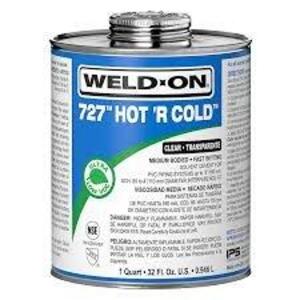 DESCRIPTION: (6) PVC HOT OR COLD CEMENT BRAND/MODEL: WELD ON 727 SIZE: 1 PT RETAIL$: $16.25 EA QTY: 6