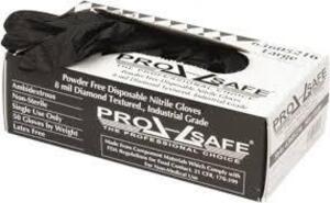 DESCRIPTION: (4) BOXES OF (100) POWDER FREE DISPOSABLE GLOVES BRAND/MODEL: PRO SAFE #63605216 INFORMATION: BLACK SIZE: LARGE RETAIL$: $26.00 EA QTY: 4