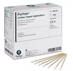 DESCRIPTION: (9) BOXES OF (500) COTTON TIPPED APPLICATORS BRAND/MODEL: PURITAN #861-WC INFORMATION: WOOD HANDLE, DOUBLE TIPPED SIZE: 6" RETAIL$: $19.0