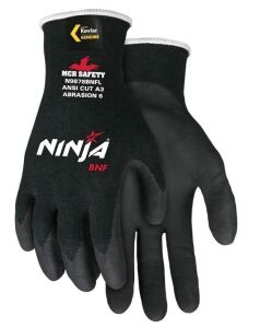 DESCRIPTION: (12) PAIRS OF SAFETY CUT RESISTANT GLOVES BRAND/MODEL: NINJA #N9878BNFS INFORMATION: BLACK SIZE: SMALL RETAIL$: $23.84 EA QTY: 12