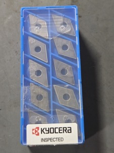 DESCRIPTION: (40) CARBIDE TURNING INSERTS BRAND/MODEL: KYOCERA DNGG 432 DP RETAIL$: $610.30 QTY: 40