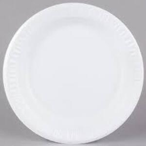 DESCRIPTION: (1) CASE OF (500) DINNER PLATES BRAND/MODEL: DART #13E896 INFORMATION: WHITE RETAIL$: $86.19 SIZE: 10 IN ROUND QTY: 1