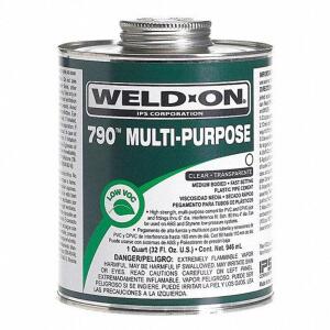 DESCRIPTION: (4) MULTI PURPOSE PIPE CEMENT BRAND/MODEL: WELD-ONE #6KWR6 INFORMATION: CLEAR RETAIL$: $5.71 EA SIZE: 8 OZ QTY: 4