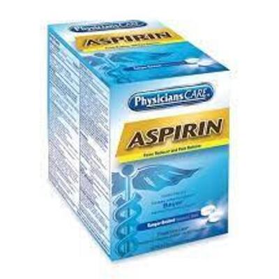 DESCRIPTION: (2) BOXES OF (250) TABLES OF ASPIRIN BRAND/MODEL: PHYSICIANS CARE RETAIL$: $15.34 EA QTY: 2