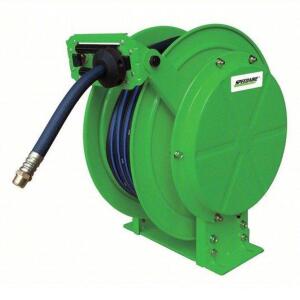 DESCRIPTION: (1) SPRING RETRACTABLE HOSE REEL BRAND/MODEL: SPEEDAIRE #31XG67 INFORMATION: 300 PSI MAX OP PRESSURE, BRASS, GREEN SIZE: 50 FT (3/4 IN I.