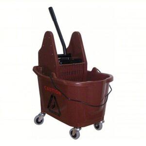 DESCRIPTION: (1) MOP BUCKET AND WRINGER BRAND/MODEL: PRODUCT NUMBER #5CJK4 INFORMATION: BROWN, DOWN PRESS, PLASTIC SIZE: 8-3/4 GAL CAPACITY RETAIL$: $