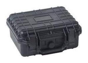 DESCRIPTION: (1) WEATHERPROOF STORAGE CASE BRAND/MODEL: MULTICOMP PRO #22-24150 INFORMATION: BLACK, PLASTIC, HEAVY DUTY SIZE: 10.5" X 9.5" X 7" RETAIL