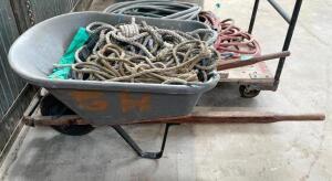 WHEELBARROW WITH CONTENTS OF ROPE