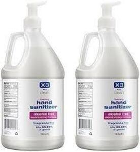 DESCRIPTION: (2) FOAMING HAND SANITIZER BRAND/MODEL: X3 SIZE: 1 GALLON RETAIL$: $20.00 EA QTY: 2