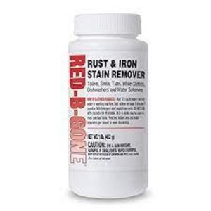 DESCRIPTION: (6) HEAVY DUTY RUST AND IRON STAIN REMOVER BRAND/MODEL: PRO PRODUCTS #RBG-0900 RETAIL$: $30.00 EA SIZE: 1 LB QTY: 6