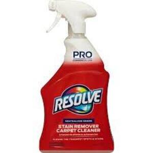 DESCRIPTION: (6) STAIN REMOVER CARPET CLEANER BRAND/MODEL: RESOLVE PRO SIZE: 1 QT RETAIL$: $10.00 EA QTY: 6