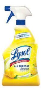 DESCRIPTION: (6) ALL PURPOSE CLEANER AND DISINFECTANT BRAND/MODEL: LYSOL INFORMATION: LEMON SCENT RETAIL$: $5.00 EA SIZE: 32 OZ QTY: 6