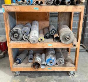 WOODEN SHELF ON CASTERS