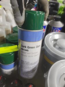 DESCRIPTION: (6) GLOSS SPRAY PAINT BRAND/MODEL: CLASS 3 SOLUTIONS BD1345 INFORMATION: DARK GREEN RETAIL$: $8.48 EA SIZE: 12 OZ QTY: 6