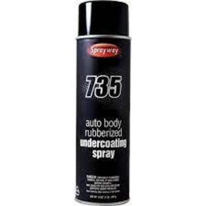 DESCRIPTION: (6) AUTO BODY RUBBERIZED UNDERCOATING SPRAY BRAND/MODEL: SPRAYWAY 735 RETAIL$: $8.00 EA SIZE: 16 OZ QTY: 6