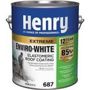 DESCRIPTION: (2) ENVIRO-WHITE EXTREME ELASTOMERIC ROOF COATING BRAND/MODEL: HENRY INFORMATION: WHITE SIZE: 1 GALLON RETAIL$: $44.45 EA QTY: 2