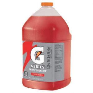 DESCRIPTION: (2) SPORTS DRINK MIX LIQUID CONCENTRATE BRAND/MODEL: GATORADE #2AF76 INFORMATION: FRUIT PUNCH RETAIL$: $17.32 EA SIZE: 1 GAL QTY: 2